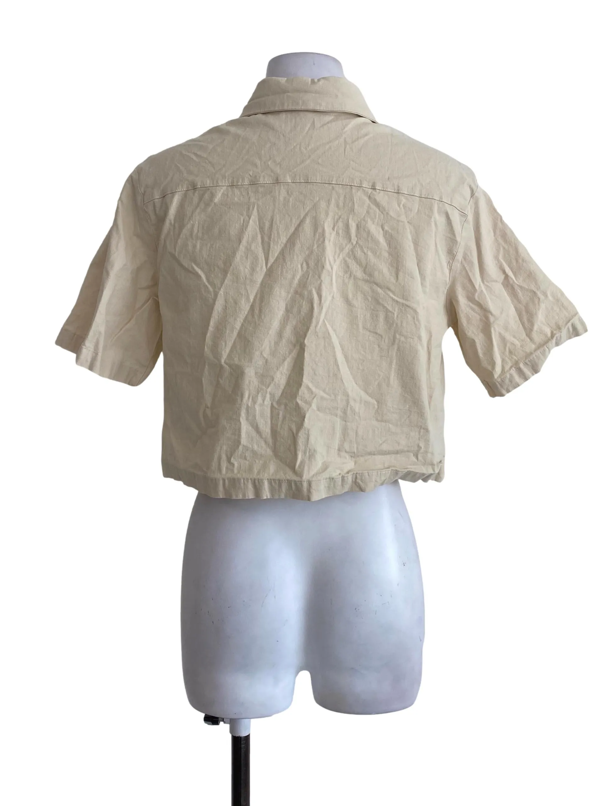 Beige Button Down Blouse