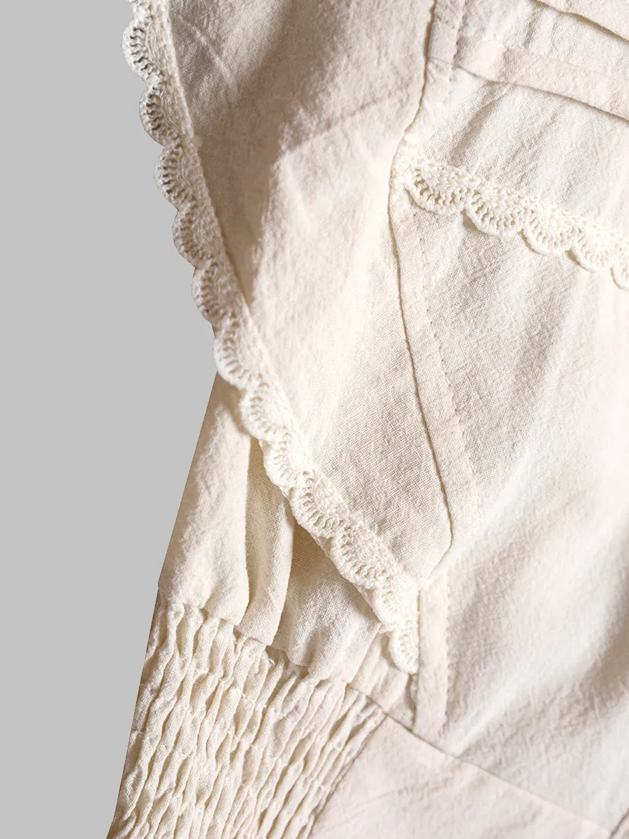 Beige Commuter Sleeveless Shirt Dress