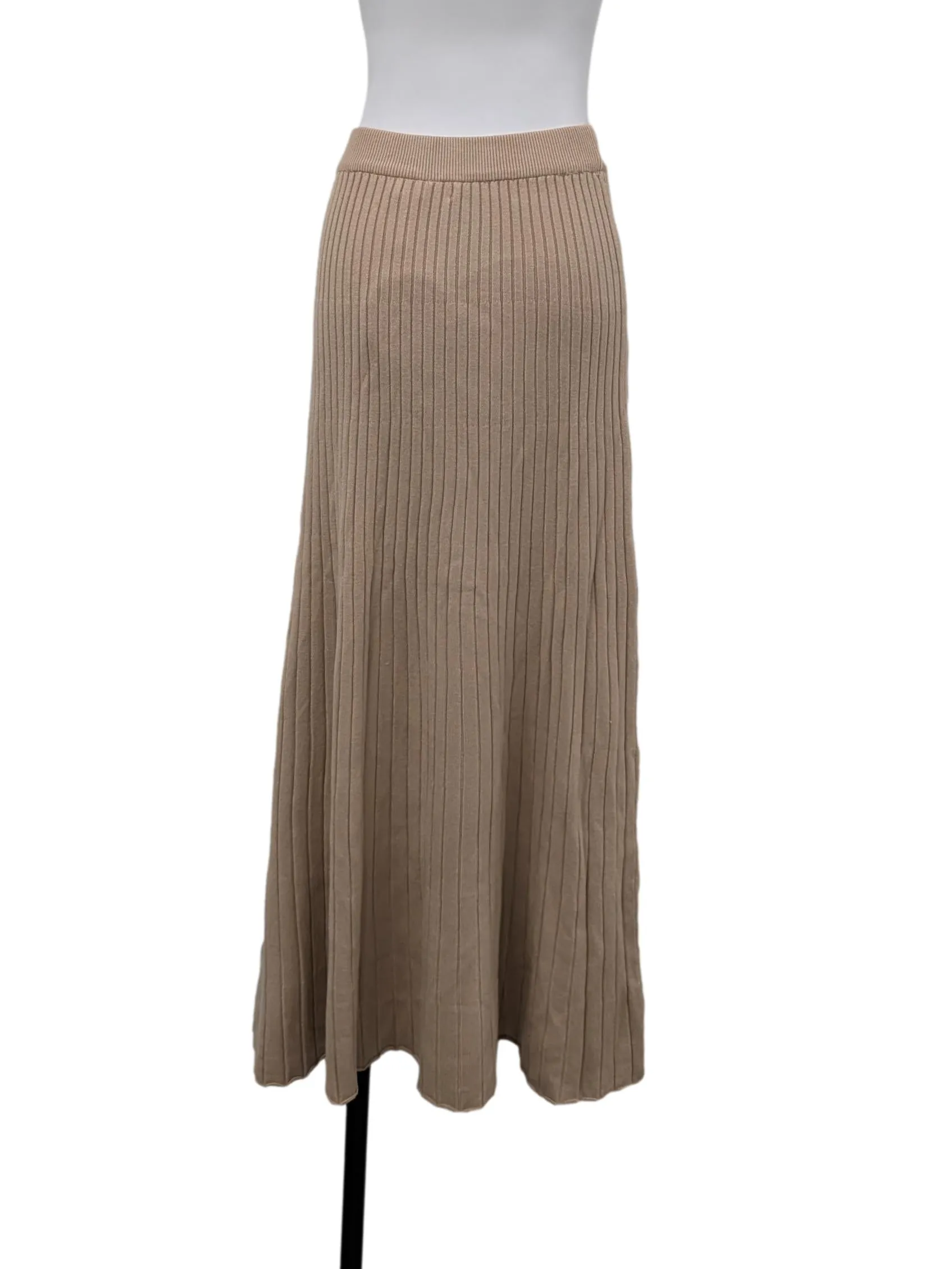 Beige Pleated Skirt