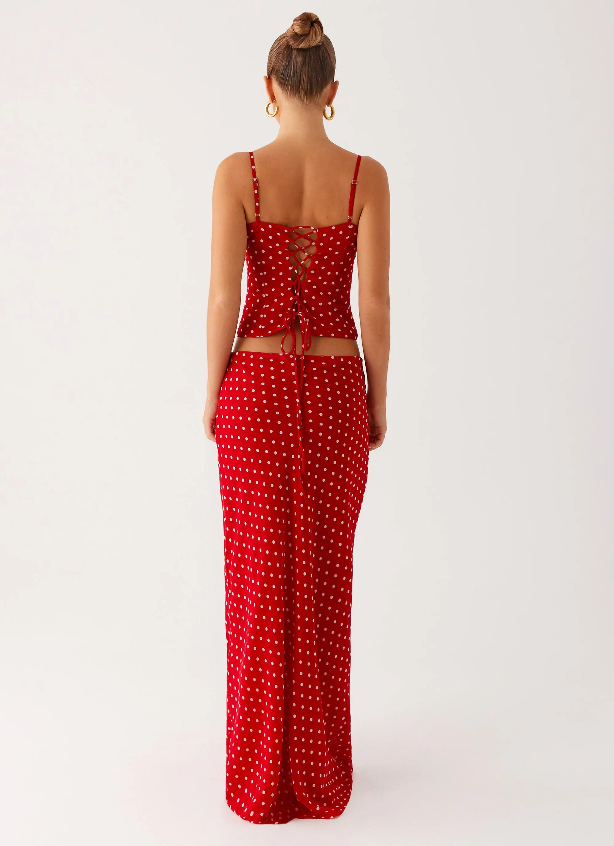 Bendita Maxi Skirt - Red Polka Dot