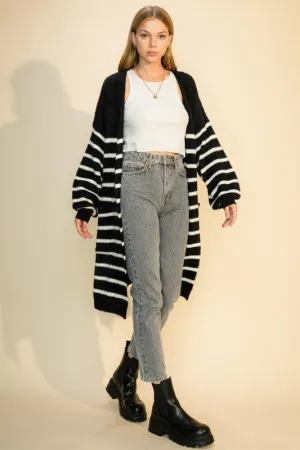 BENJI STRIPE MAXI CARDIGAN