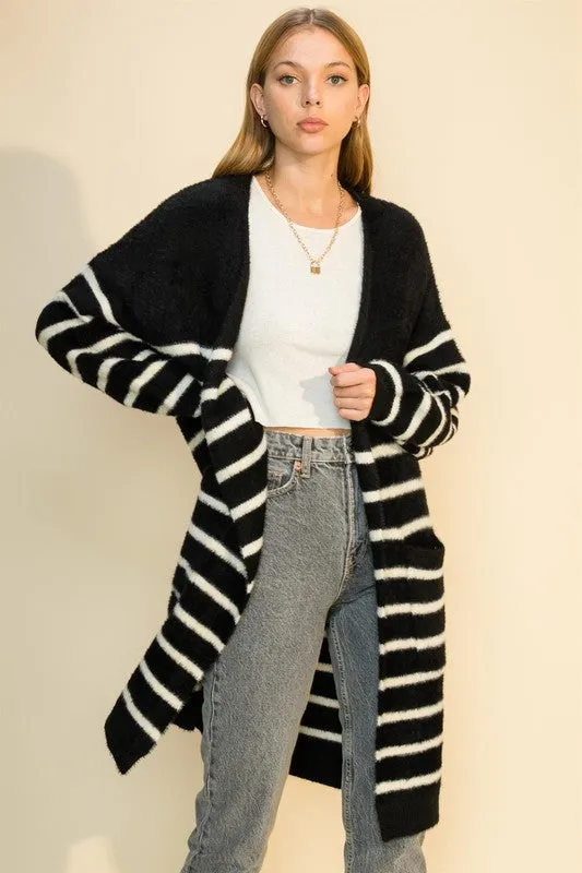 BENJI STRIPE MAXI CARDIGAN