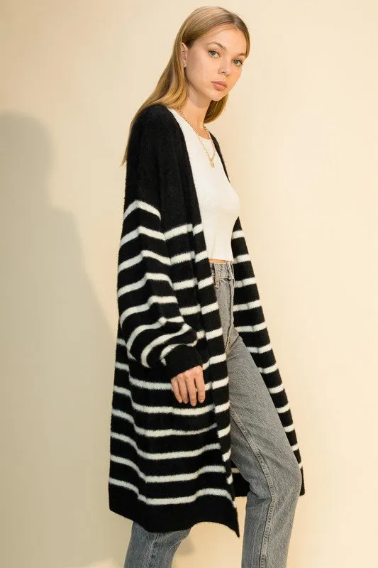 BENJI STRIPE MAXI CARDIGAN