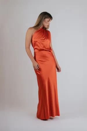 Bias Maxi Skirt in Poppy