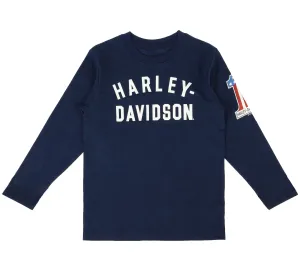 Big Boy's # 1  Long Sleeve Tee - Navy