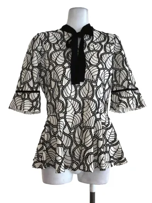 Black & White Peplum Top