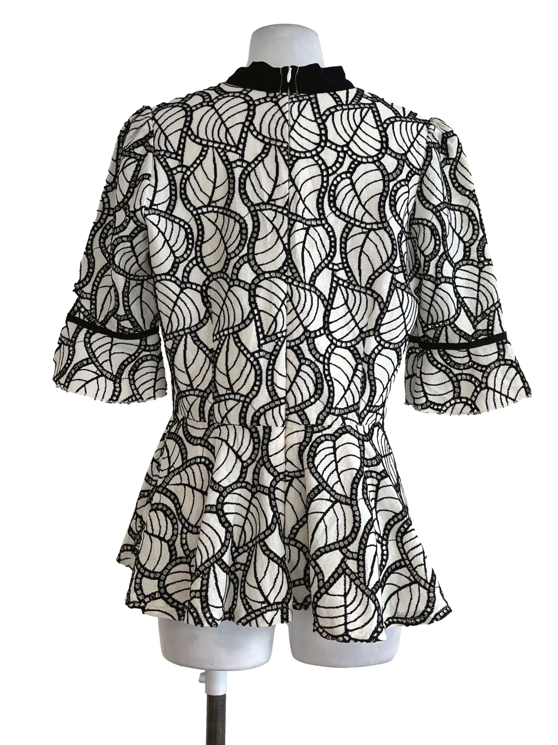 Black & White Peplum Top