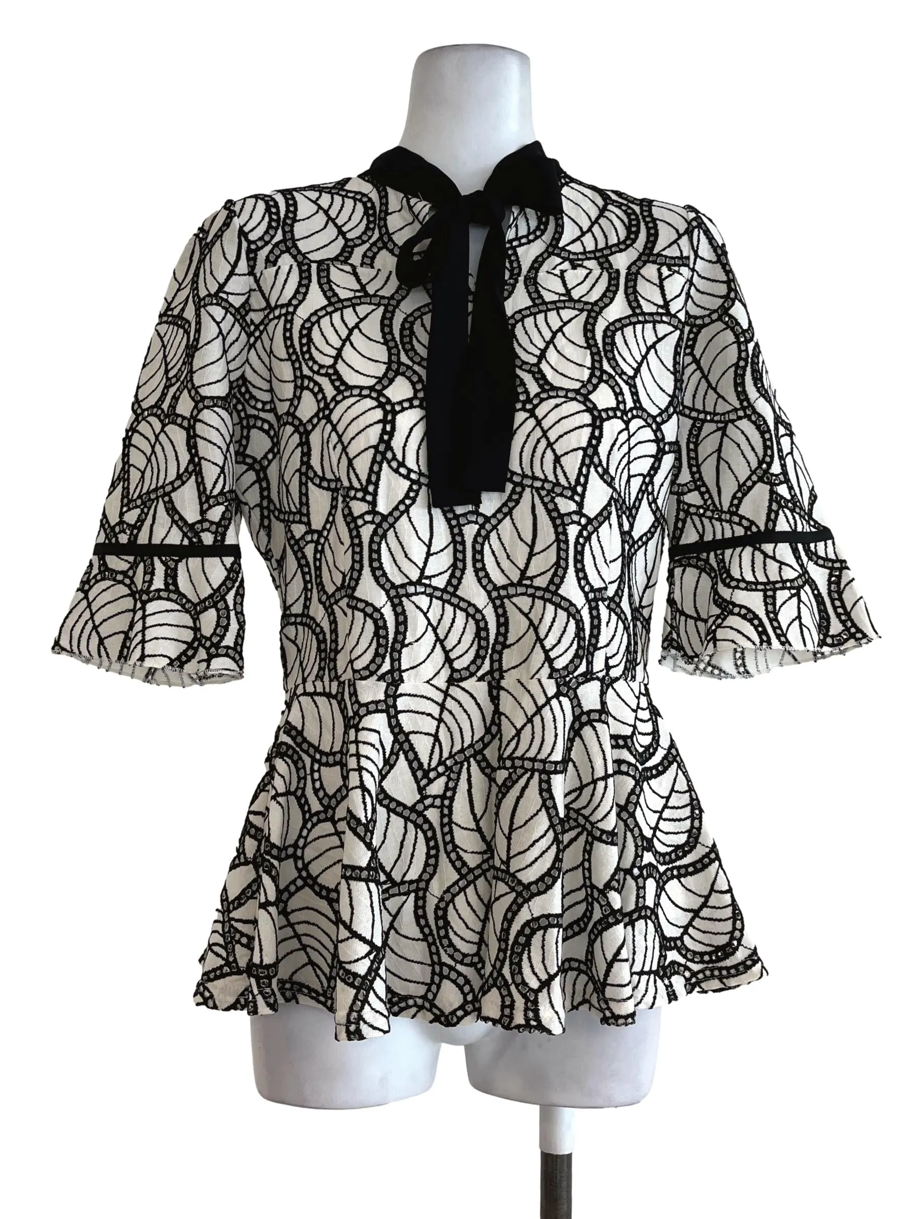 Black & White Peplum Top