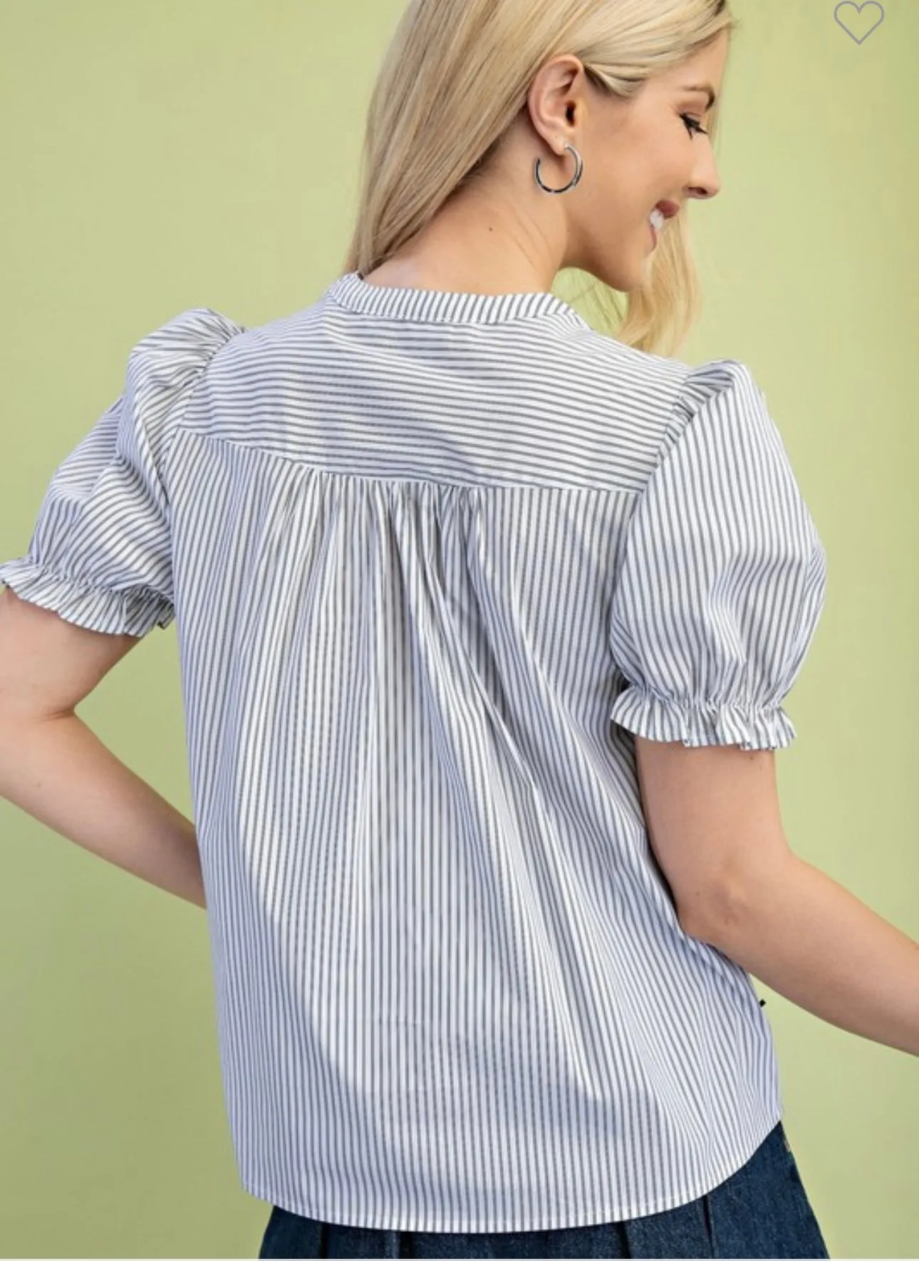 Black & White Striped Bow Blouse
