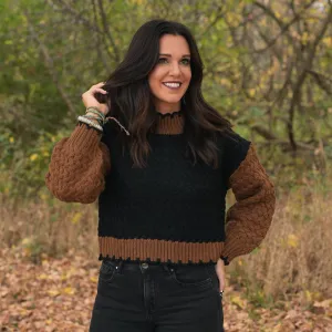 Black and Brown Knit Sweater