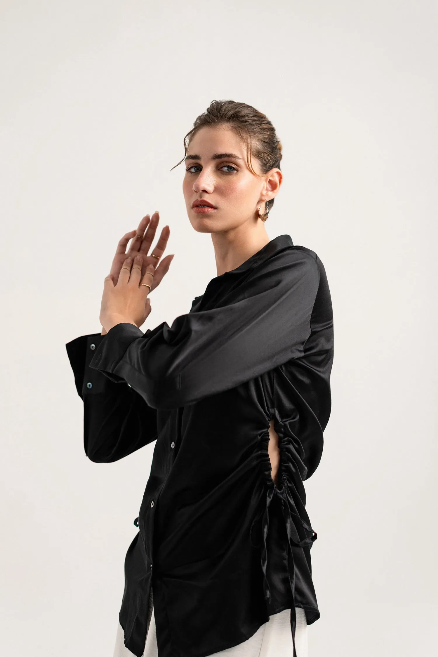 Black Button-down Regular Fit Shirt
