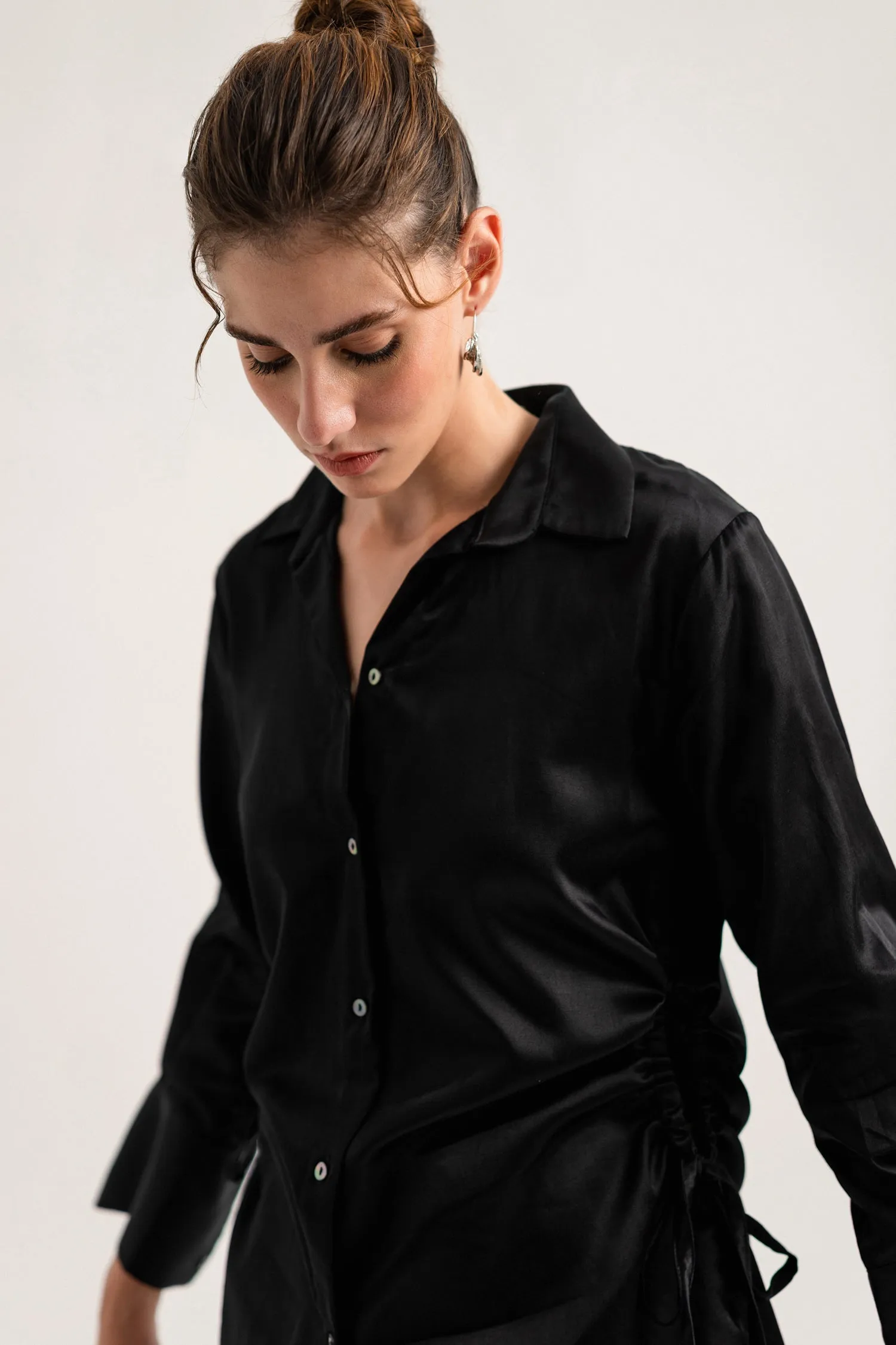 Black Button-down Regular Fit Shirt