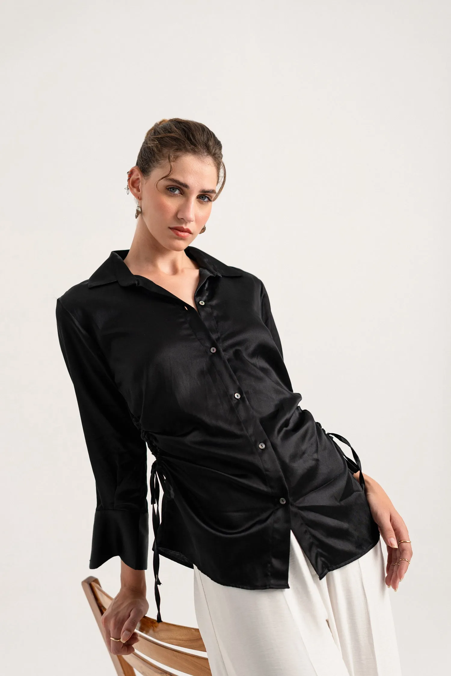 Black Button-down Regular Fit Shirt