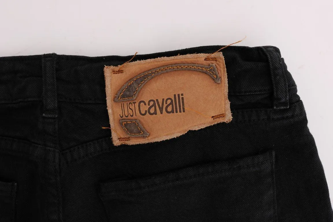 Black Cotton Slim Fit Low Waist Jeans