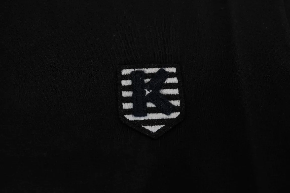 Black Cotton Stretch Crewneck T-Shirt
