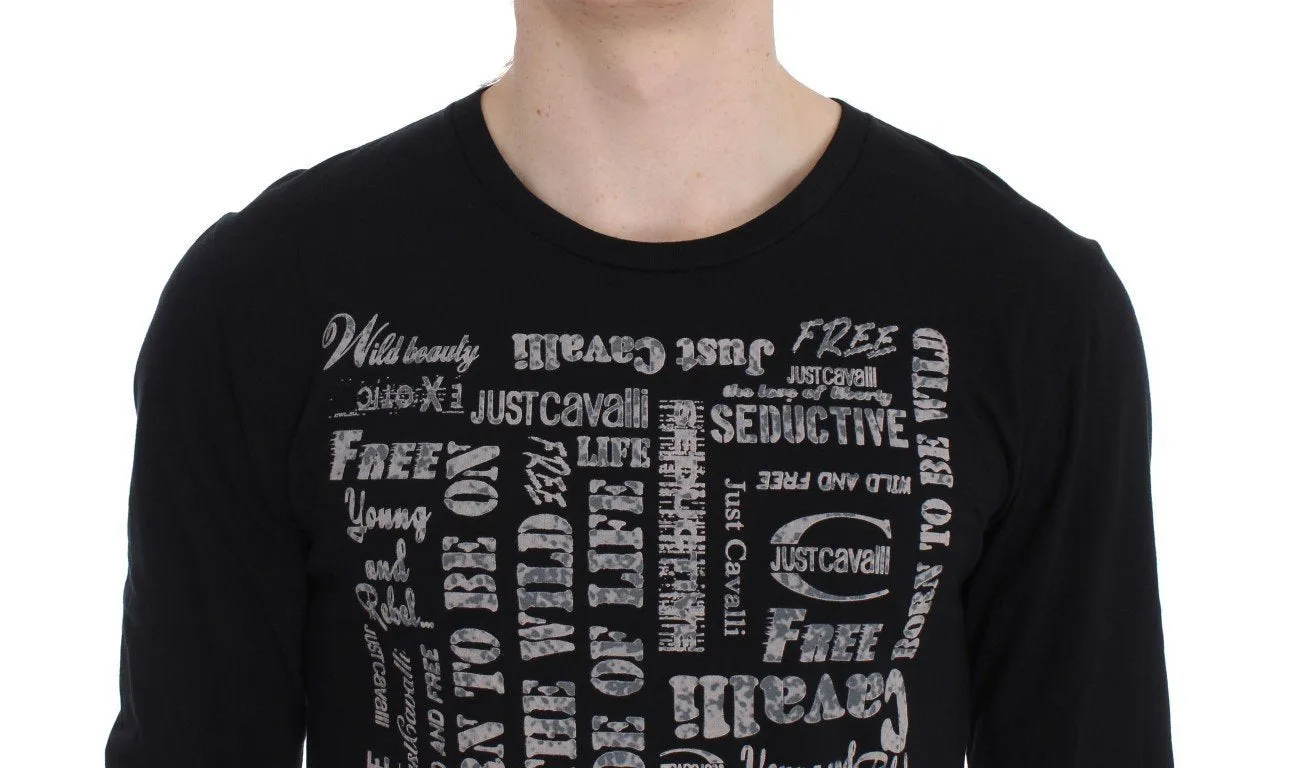 Black Crew-neck Pullover Stretch T-shirt