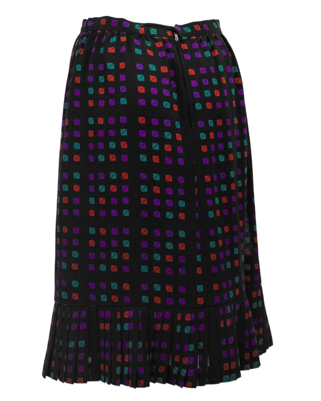 Black Geometric Printed Skirt