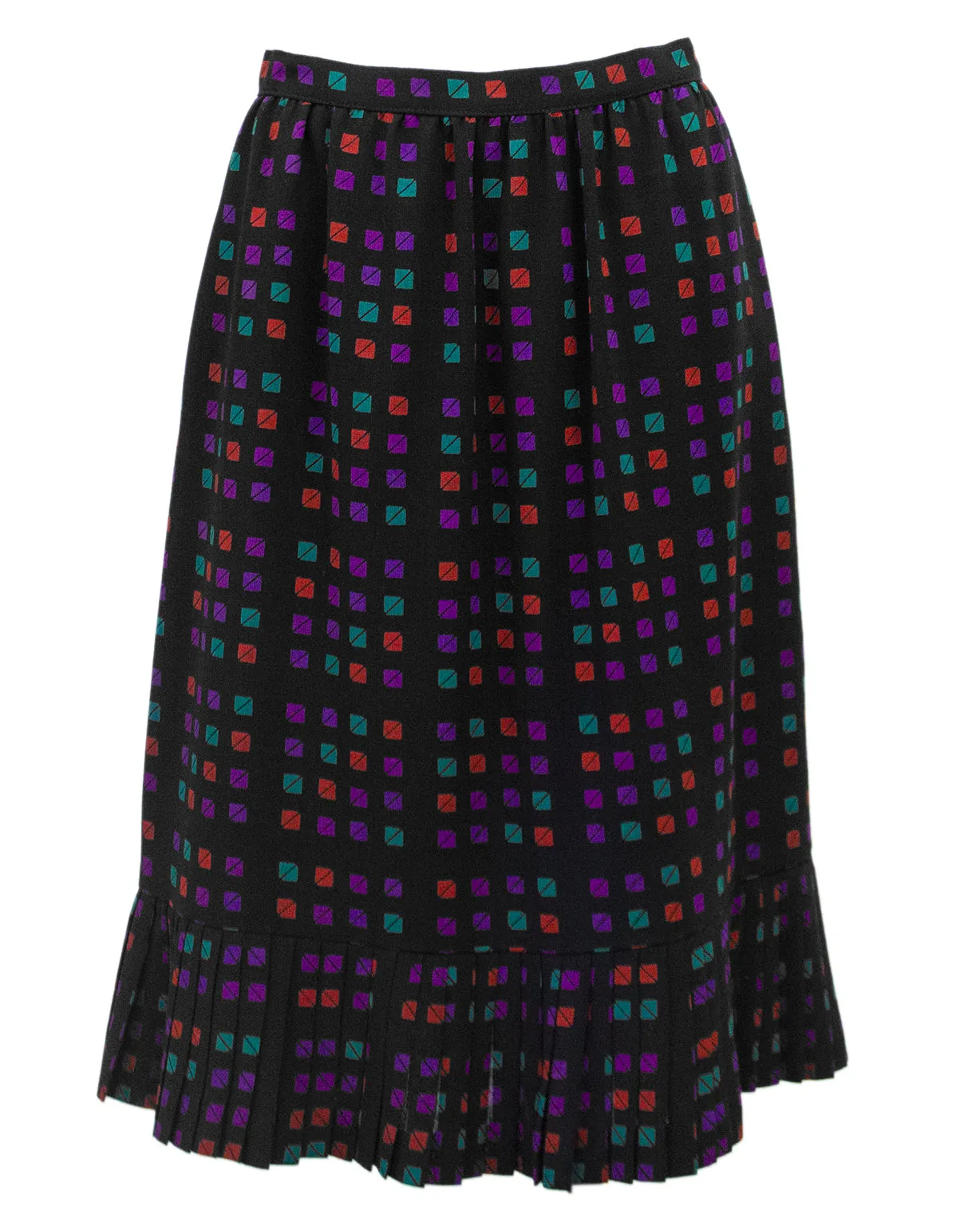 Black Geometric Printed Skirt