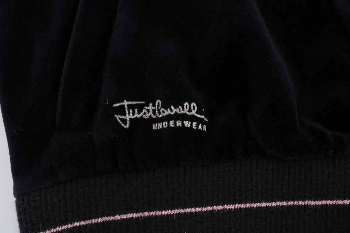 Black Pink Velvet Zip Cardigan Sweater