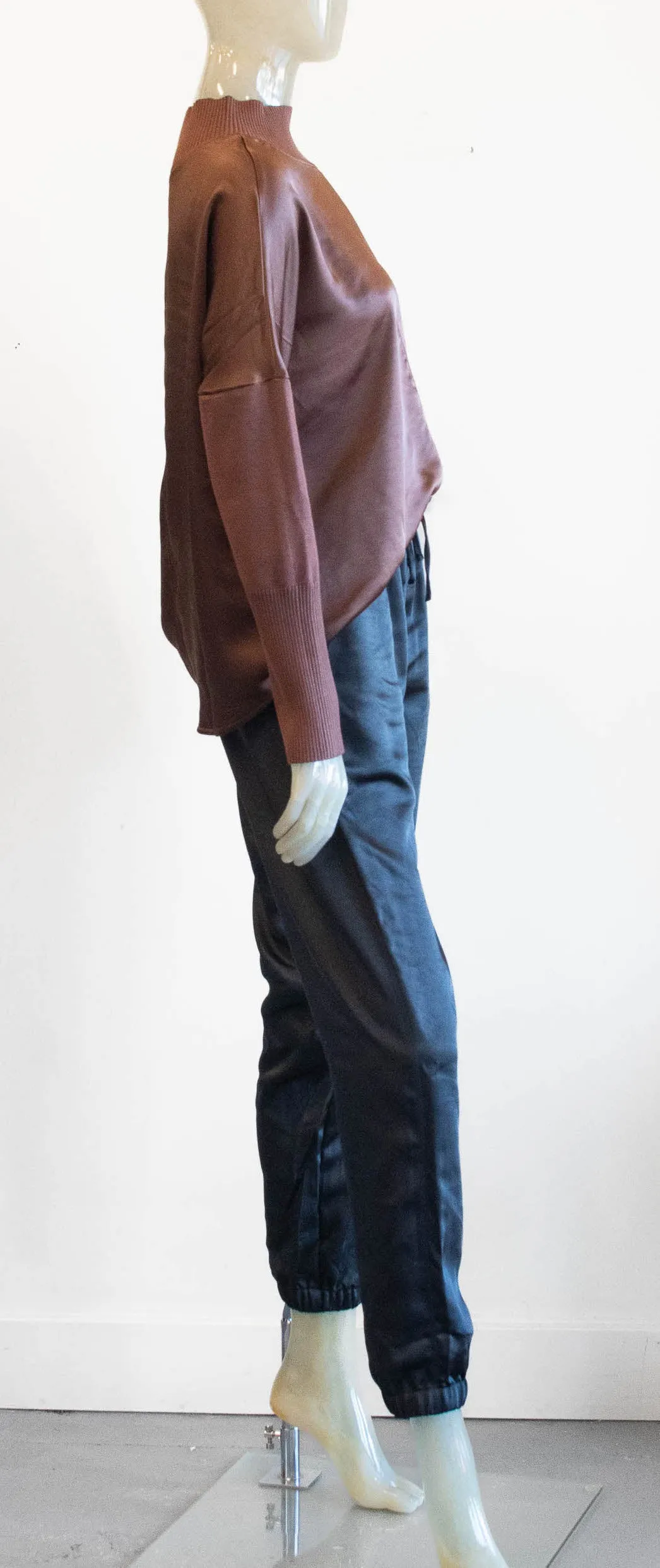 Black Satin Jogger Pant