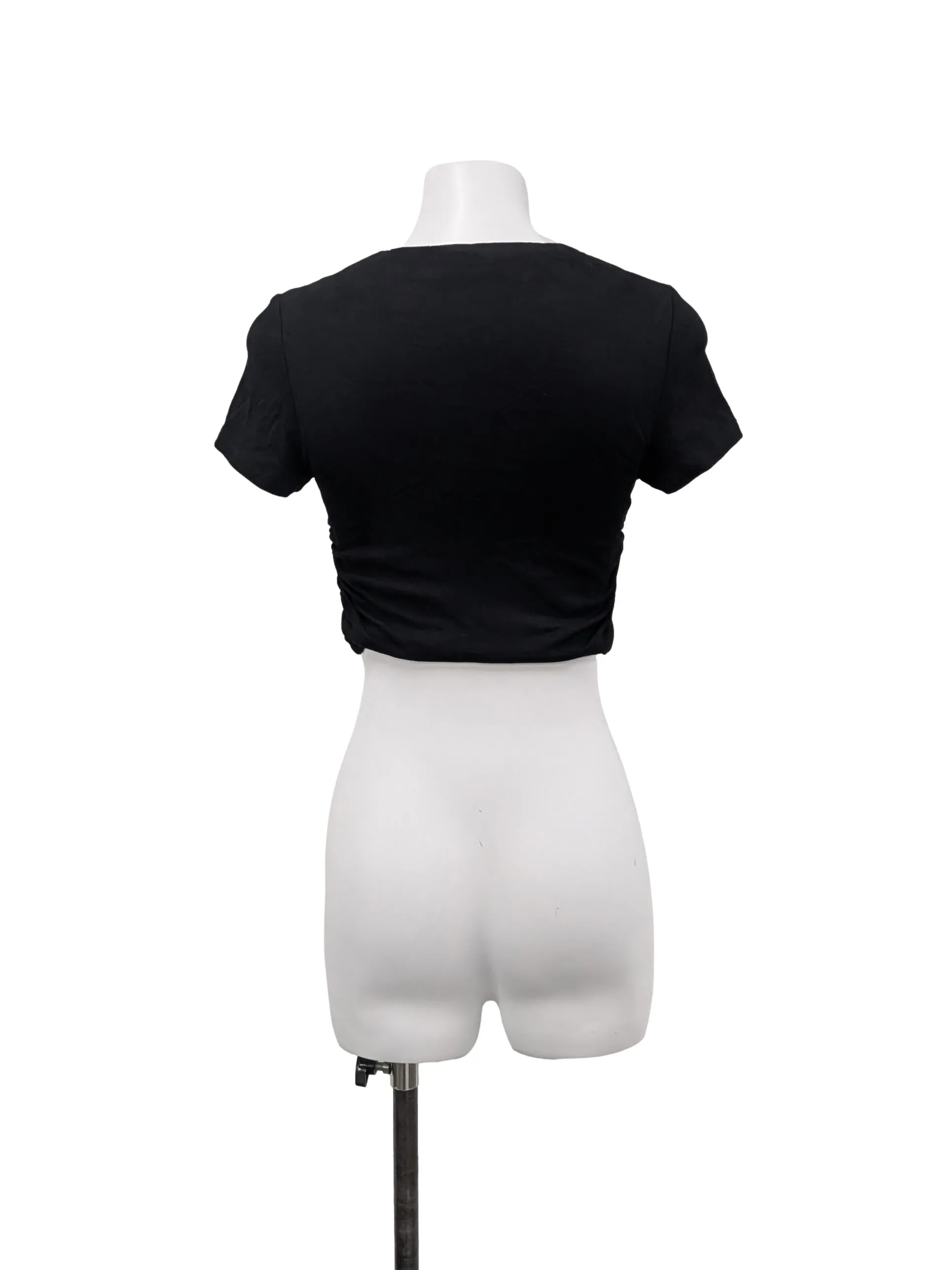 Black Square Neck Top