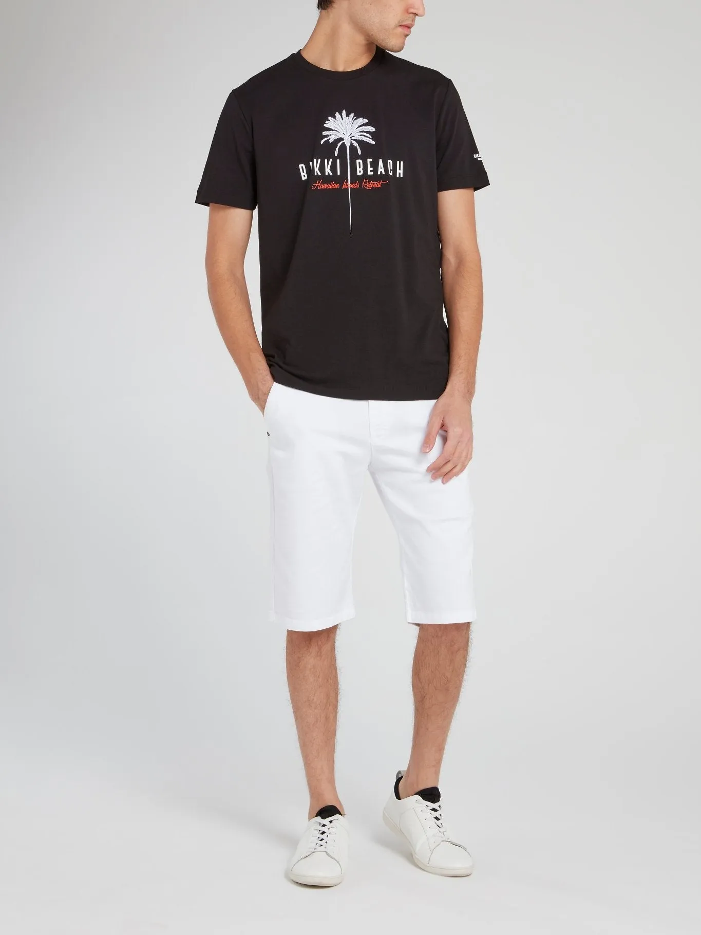 Black Statement Crewneck Cotton T-Shirt