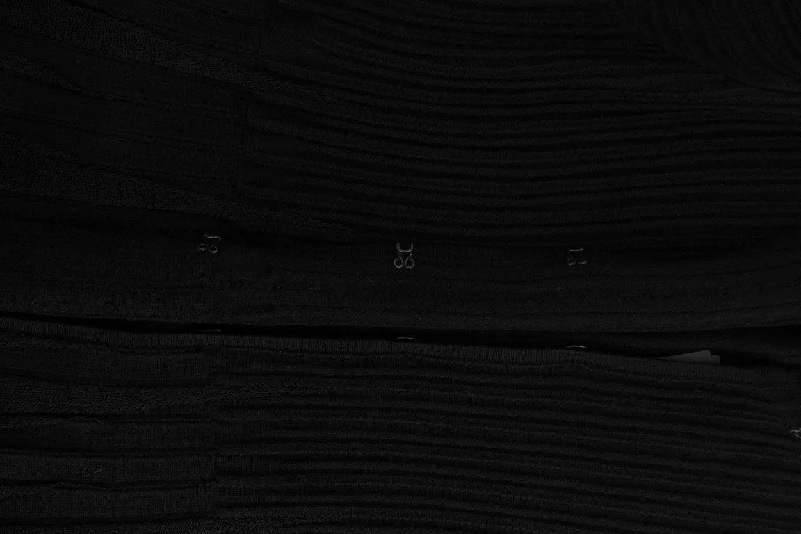 Black wool cardigan