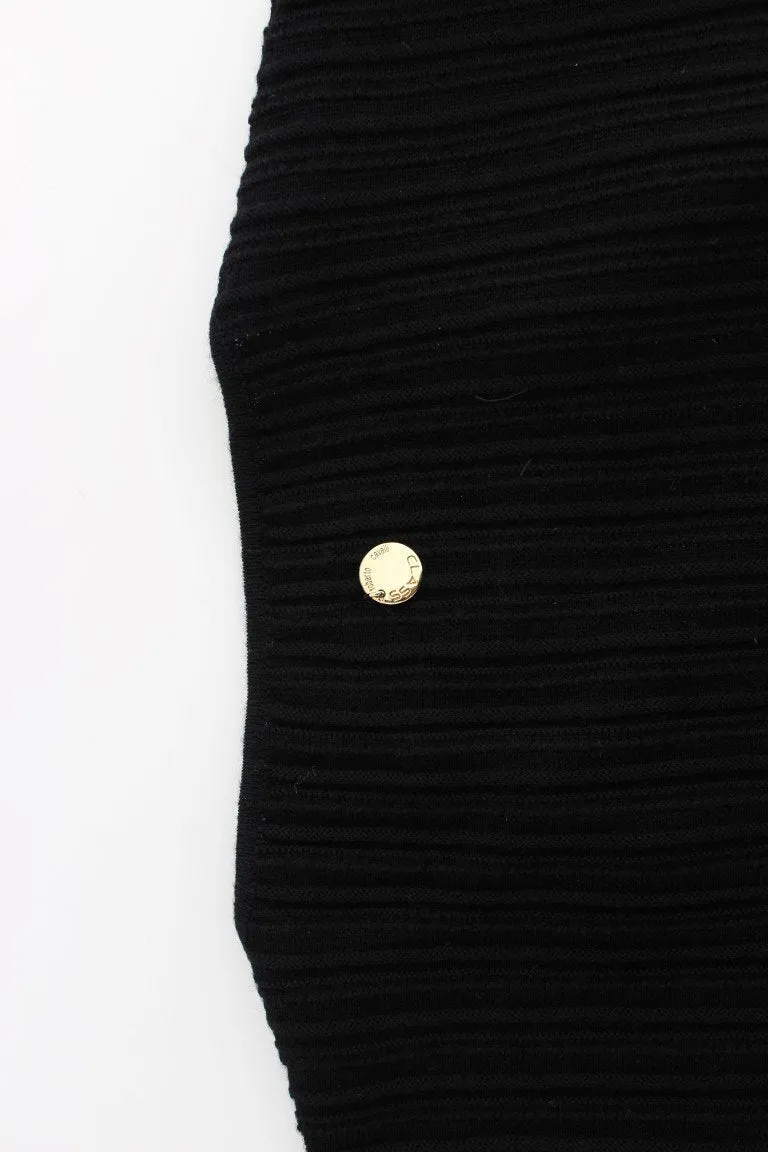 Black wool cardigan