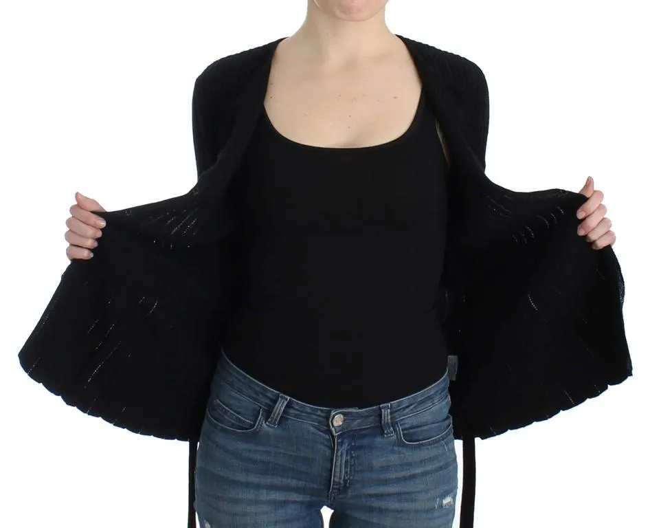Black wool cardigan