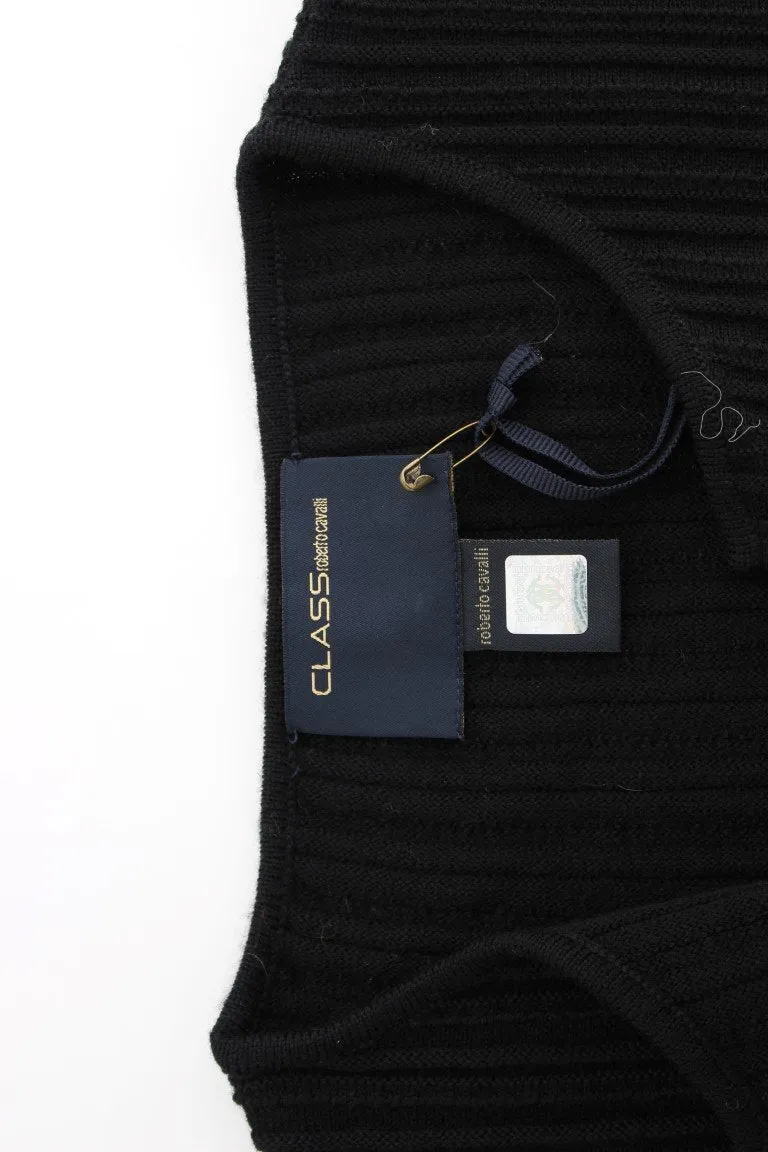 Black wool cardigan