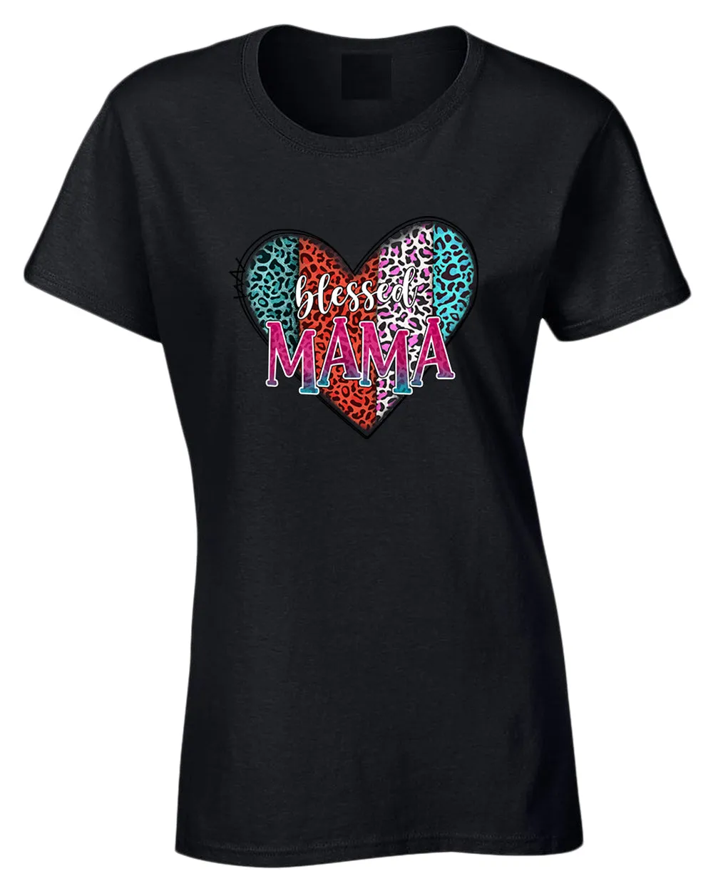 Blessed mama cheetah print design