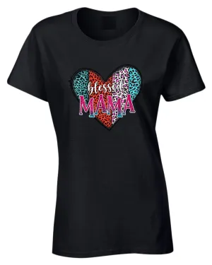 Blessed mama cheetah print design