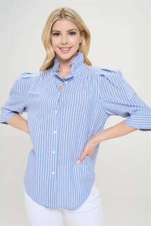 Blue & White Striped Button Down