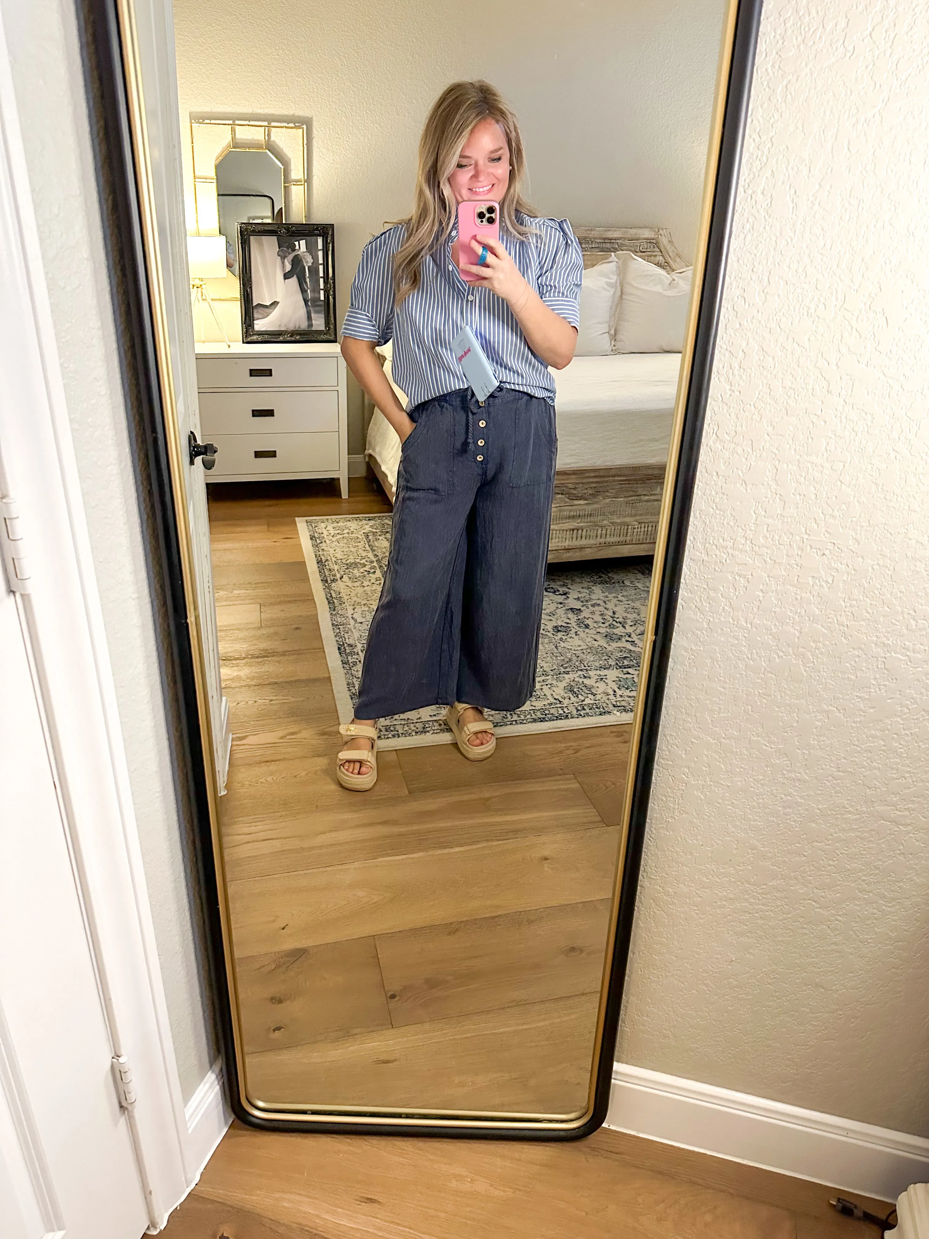 Blue & White Striped Button Down
