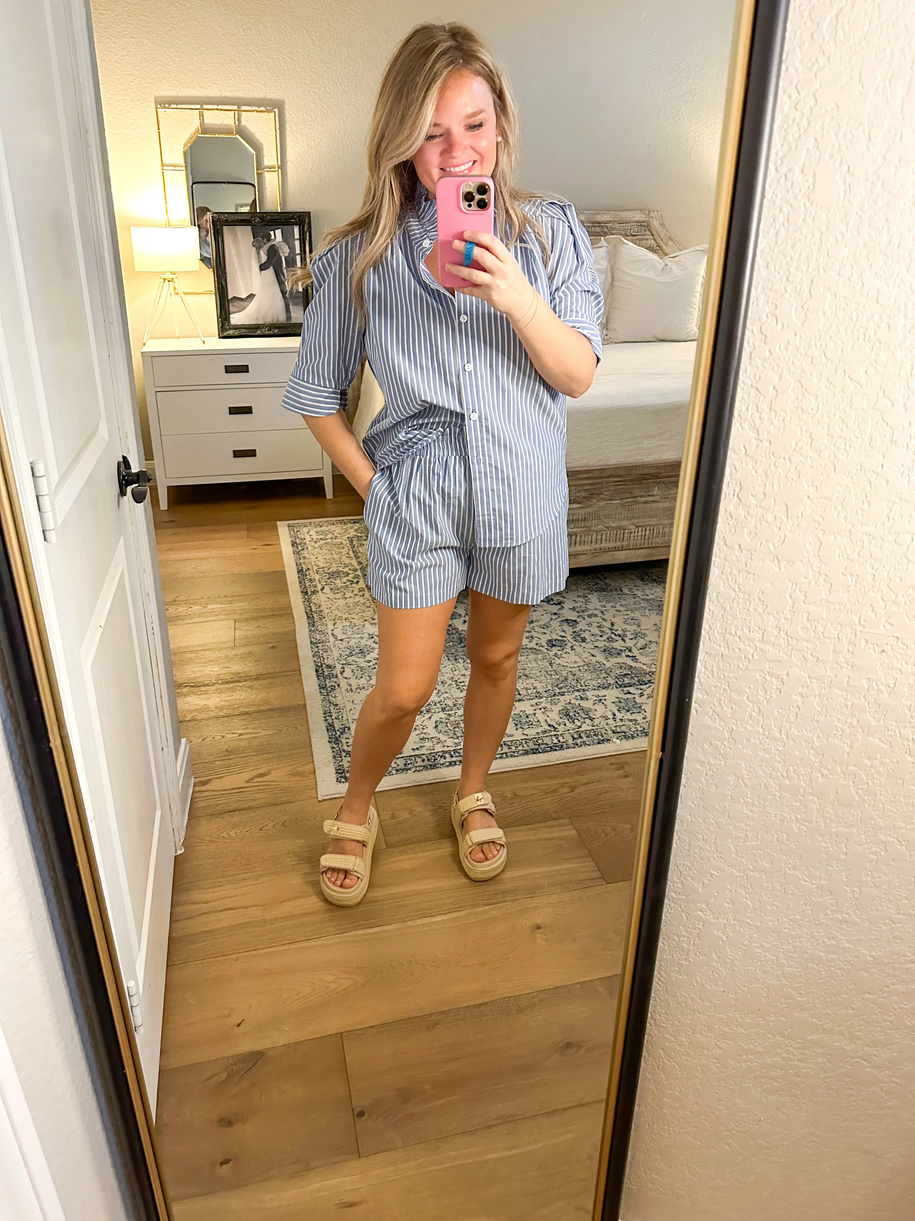 Blue & White Striped Button Down
