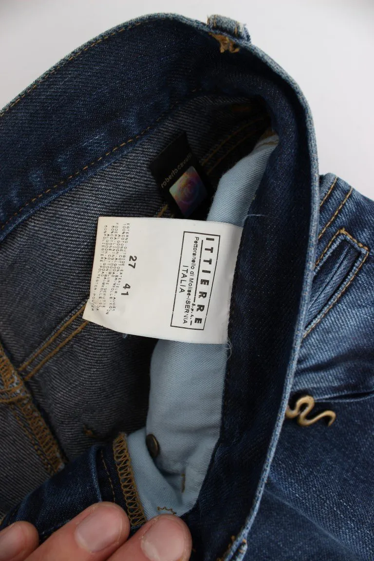 Blue Cotton Slim Fit Jeans