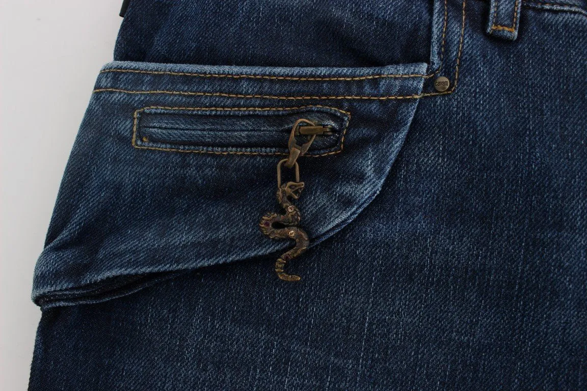 Blue Cotton Slim Fit Jeans