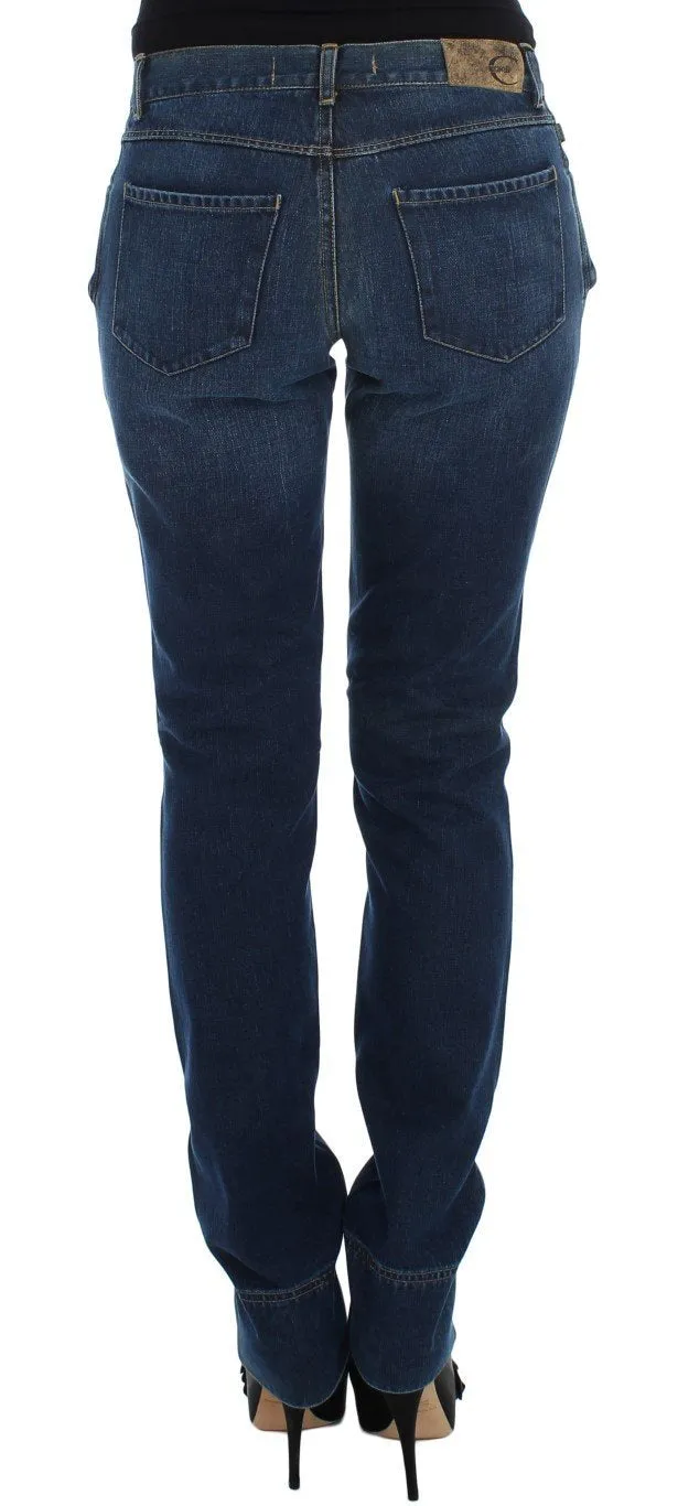 Blue Cotton Slim Fit Jeans