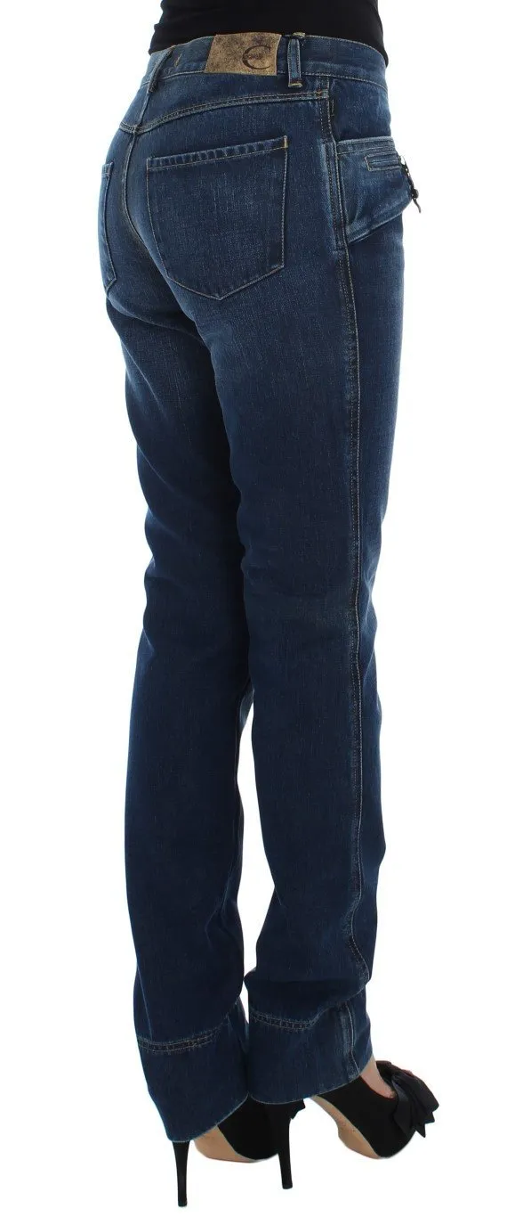 Blue Cotton Slim Fit Jeans