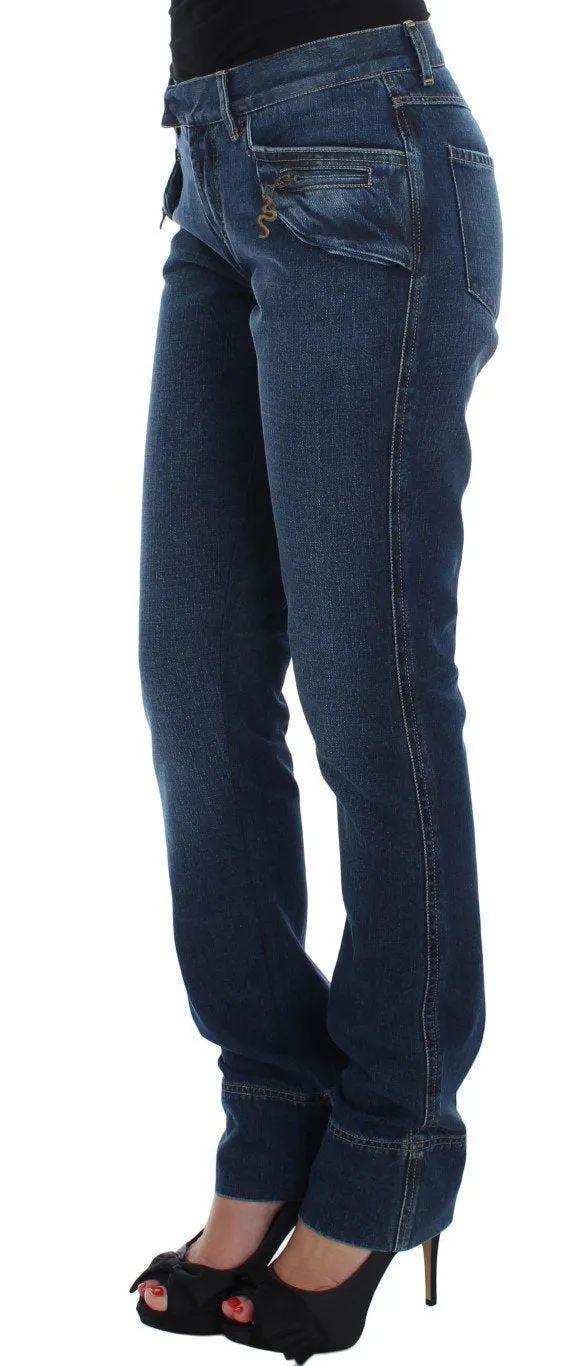 Blue Cotton Slim Fit Jeans