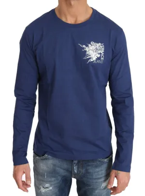 Blue Cotton White Tiger Crewneck Pullover