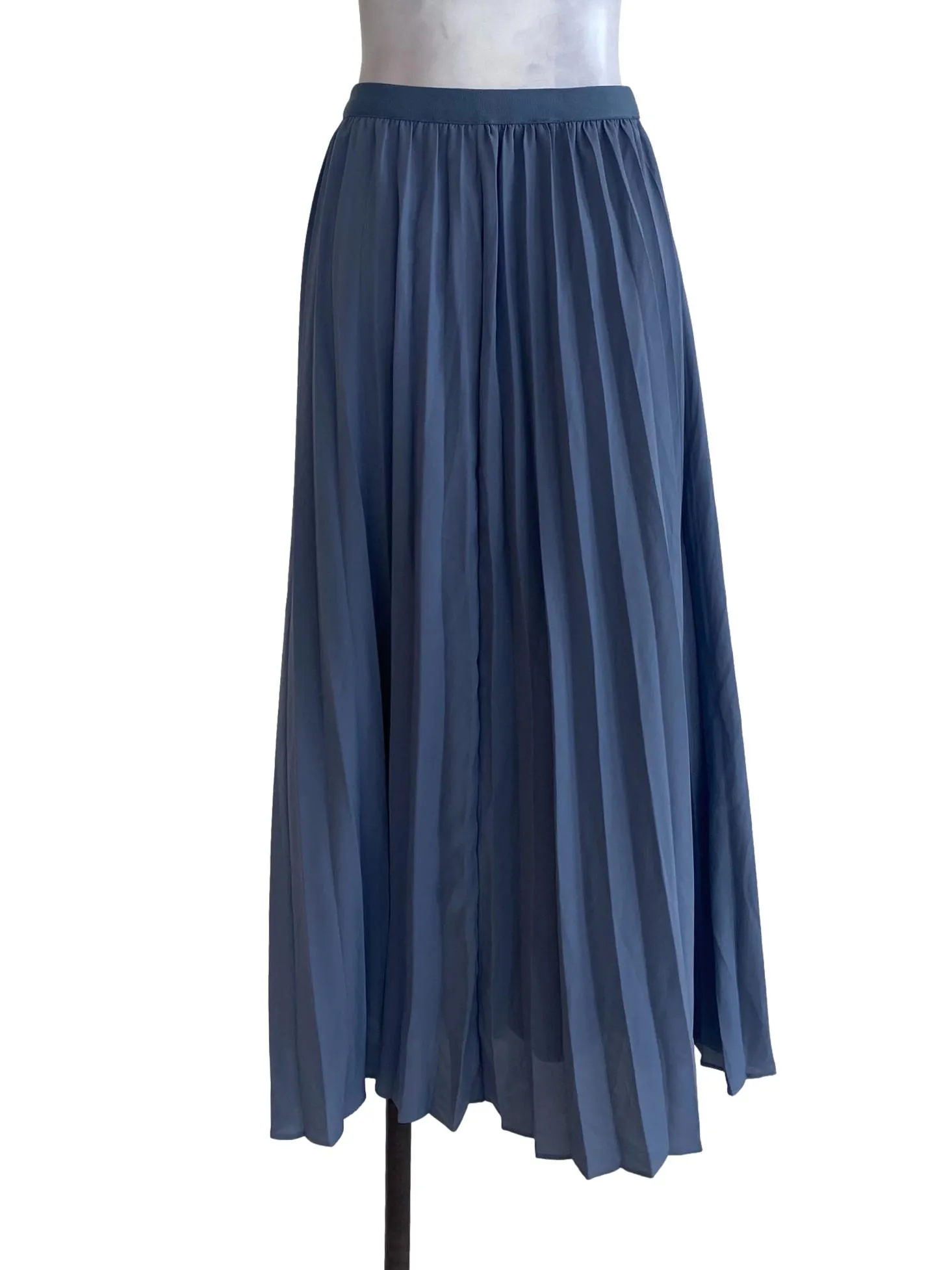 Blue Pleated Skirt