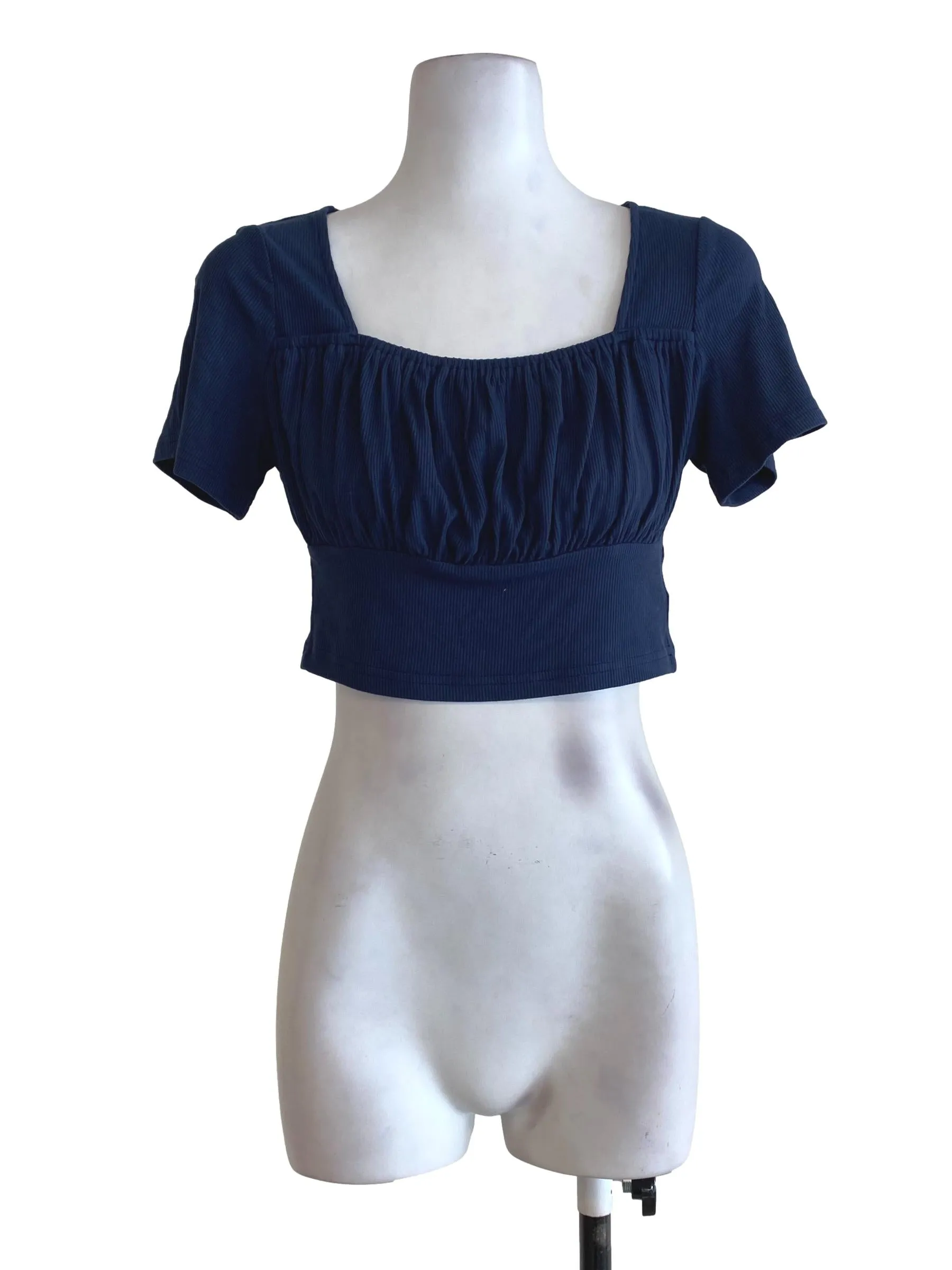 Blue Striped Knitted Top
