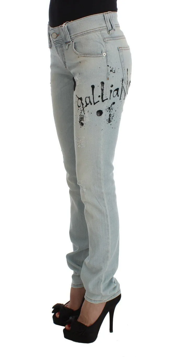 Blue Wash Cotton Blend Slim Fit Jeans