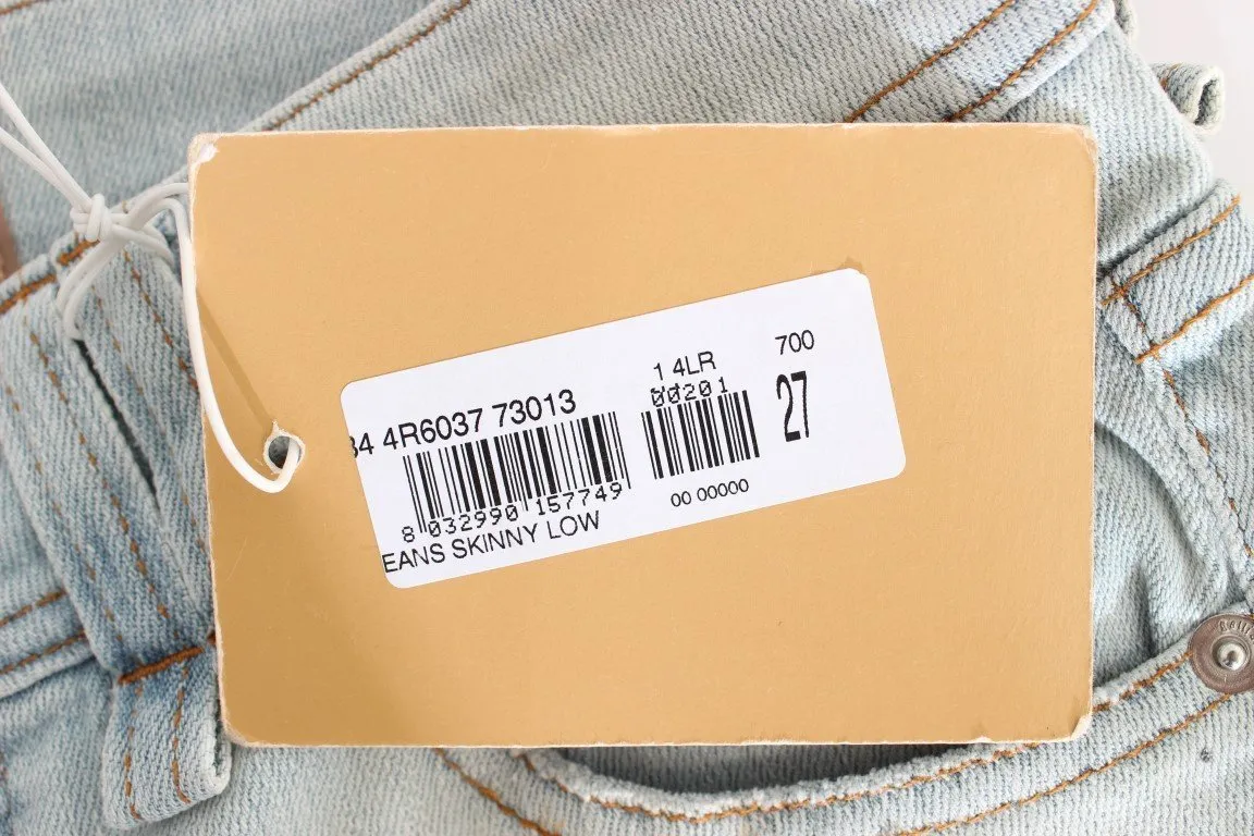 Blue Wash Cotton Blend Slim Fit Jeans