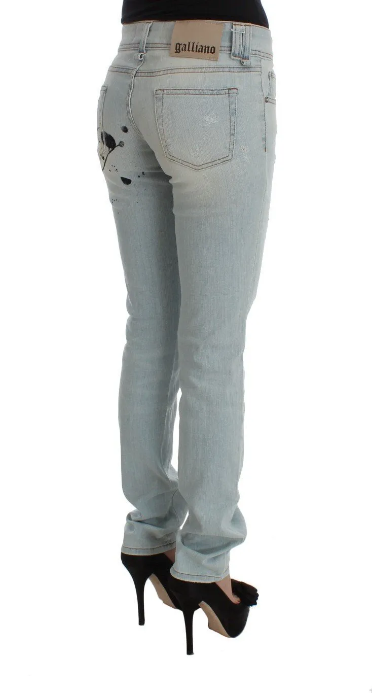 Blue Wash Cotton Blend Slim Fit Jeans