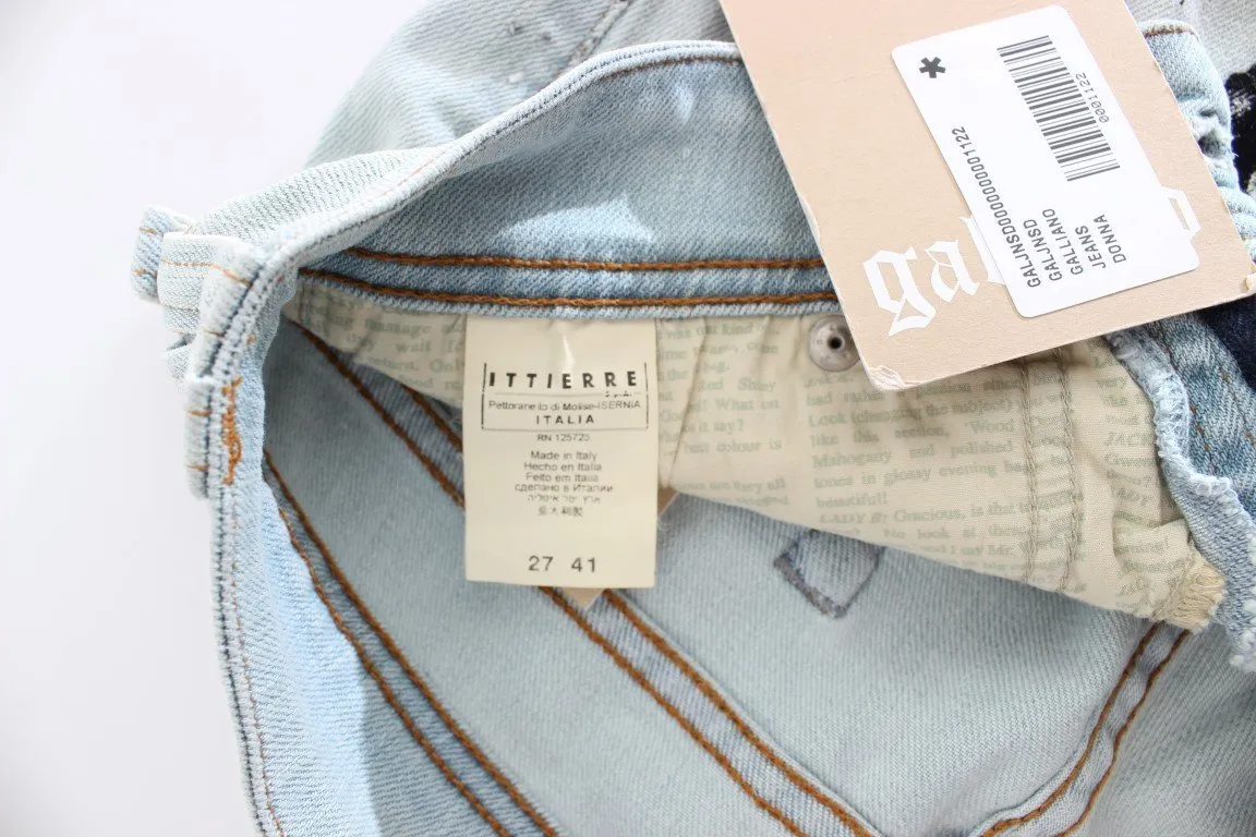 Blue Wash Cotton Blend Slim Fit Jeans