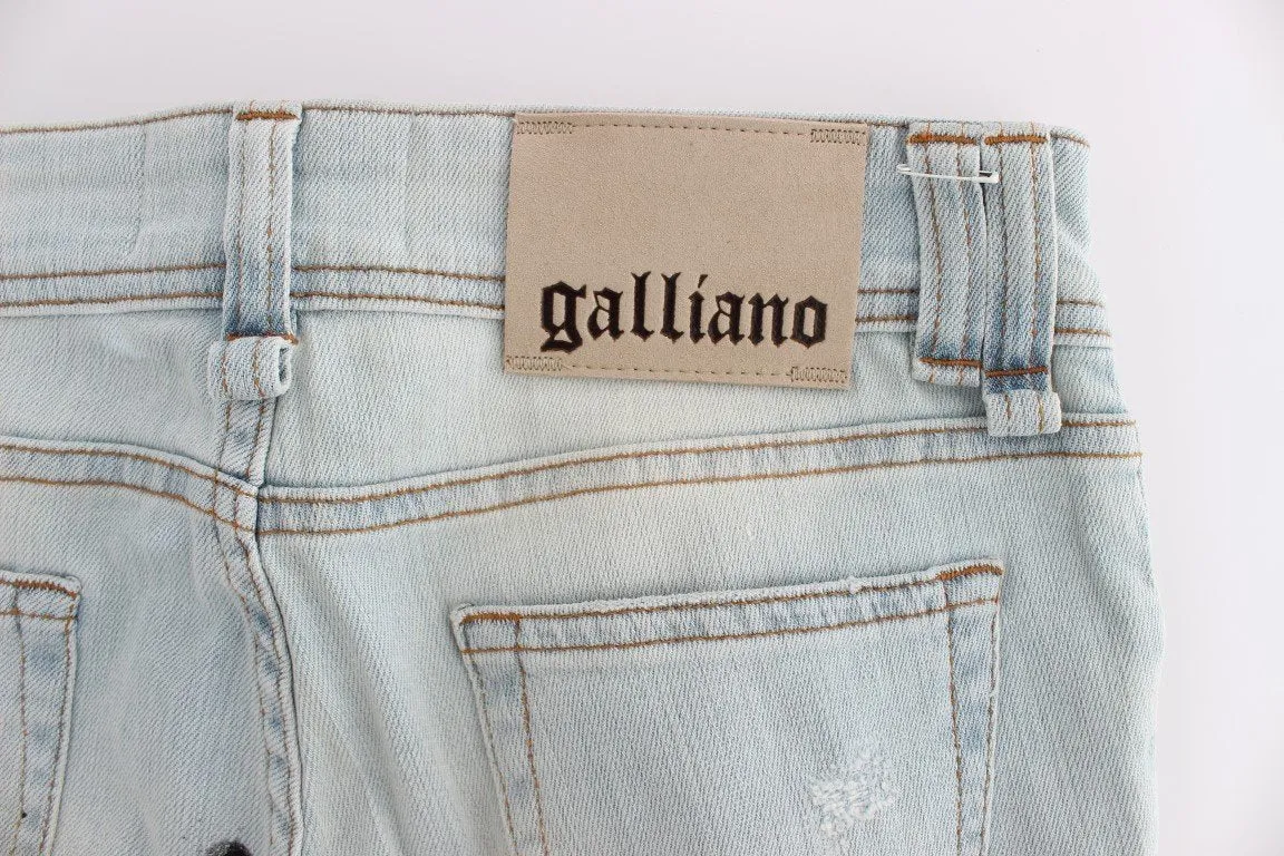 Blue Wash Cotton Blend Slim Fit Jeans