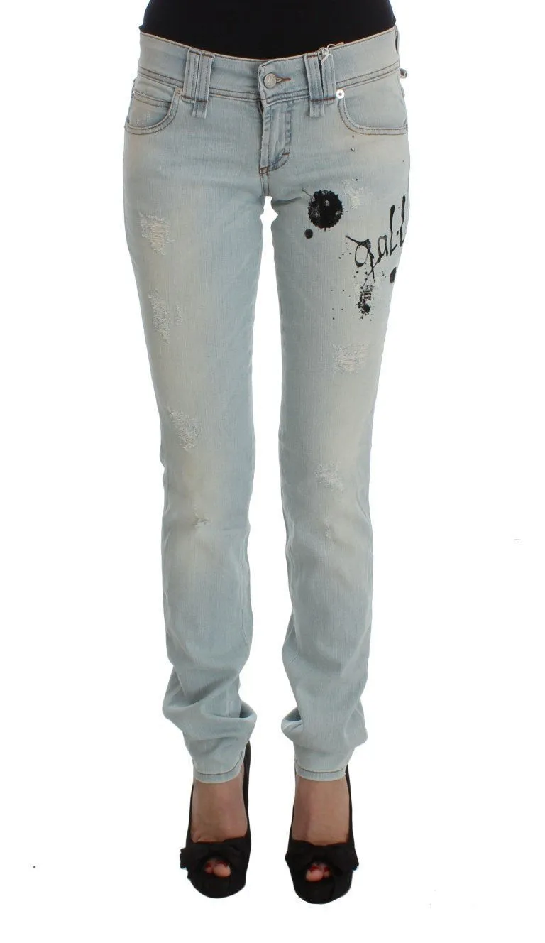 Blue Wash Cotton Blend Slim Fit Jeans
