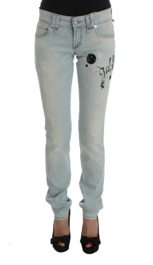 Blue Wash Cotton Blend Slim Fit Jeans